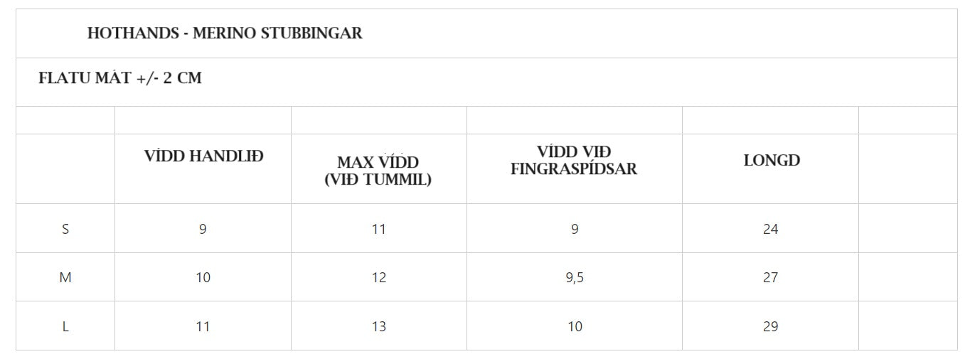 HOTHANDS stubbingar - Veitingartíð 2-4 vikur