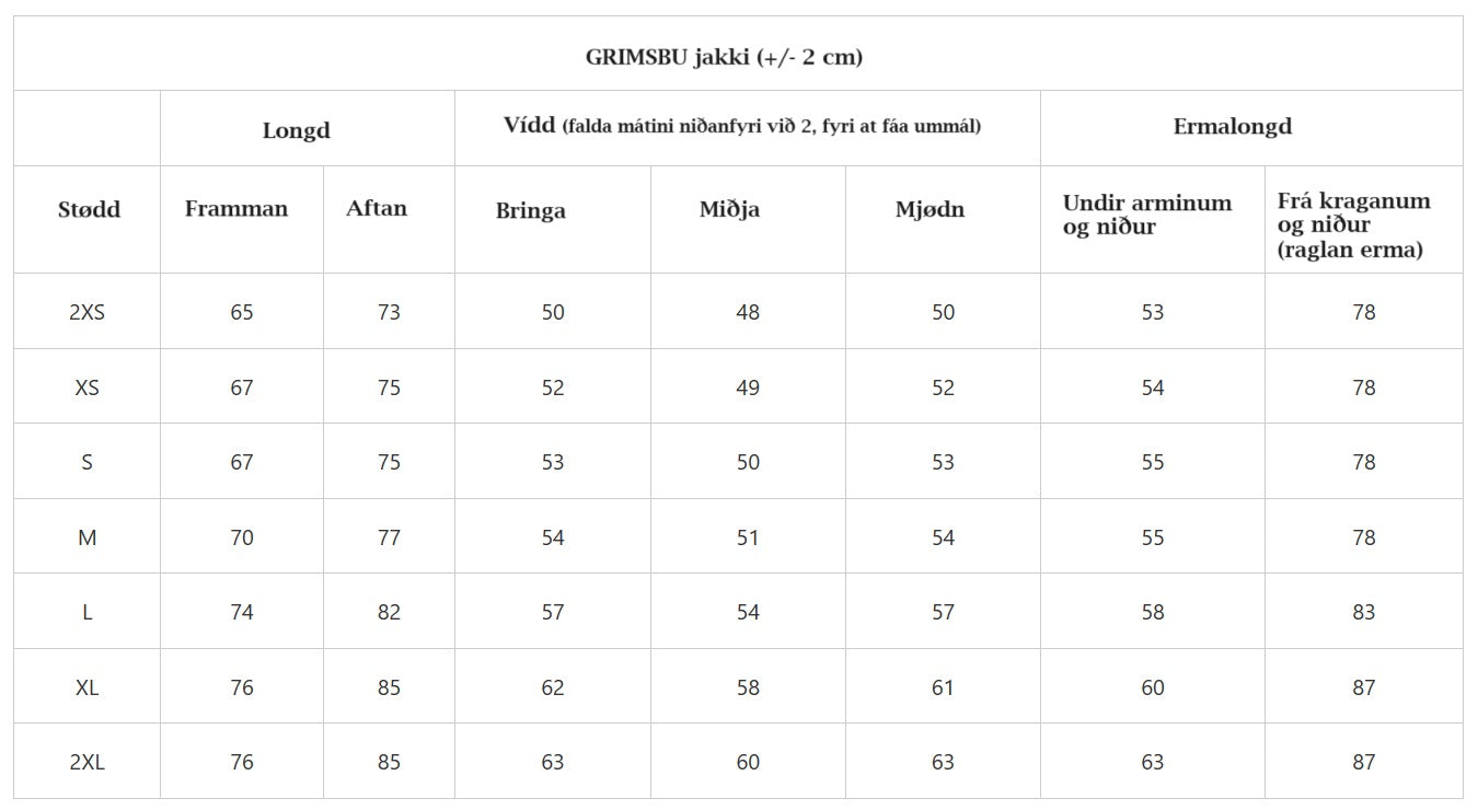 GRIMSBU jakki - Veitingartíð 2-4 vikur