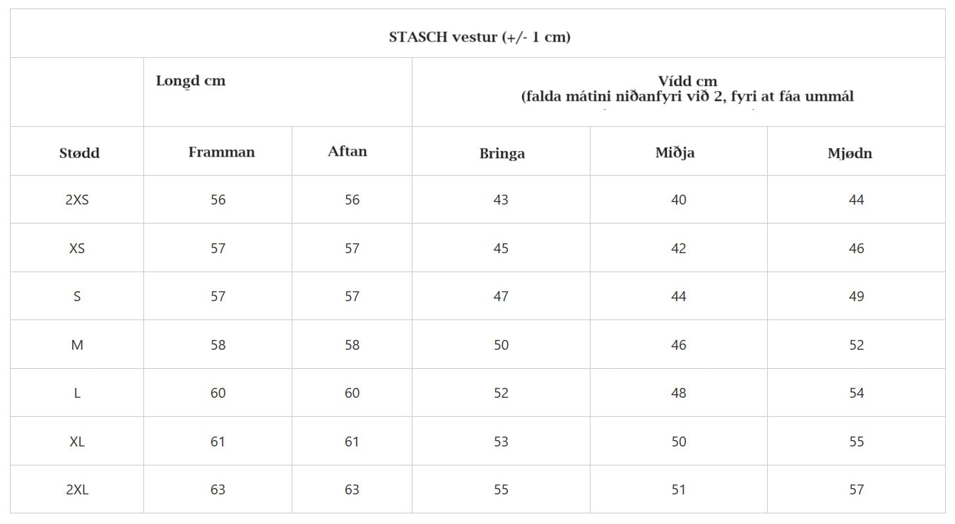 STASCH vestur - Veitingartíð 2-4 vikur